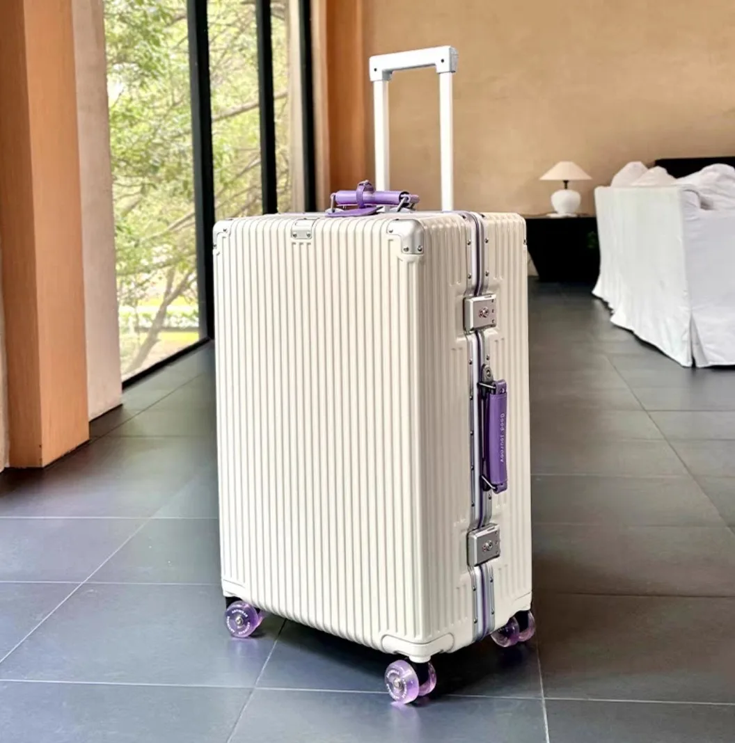 Aluminum Frame Carry On Luggage - Renkli, Sessiz Dönen Tekerlekli, TSA Kilidi
