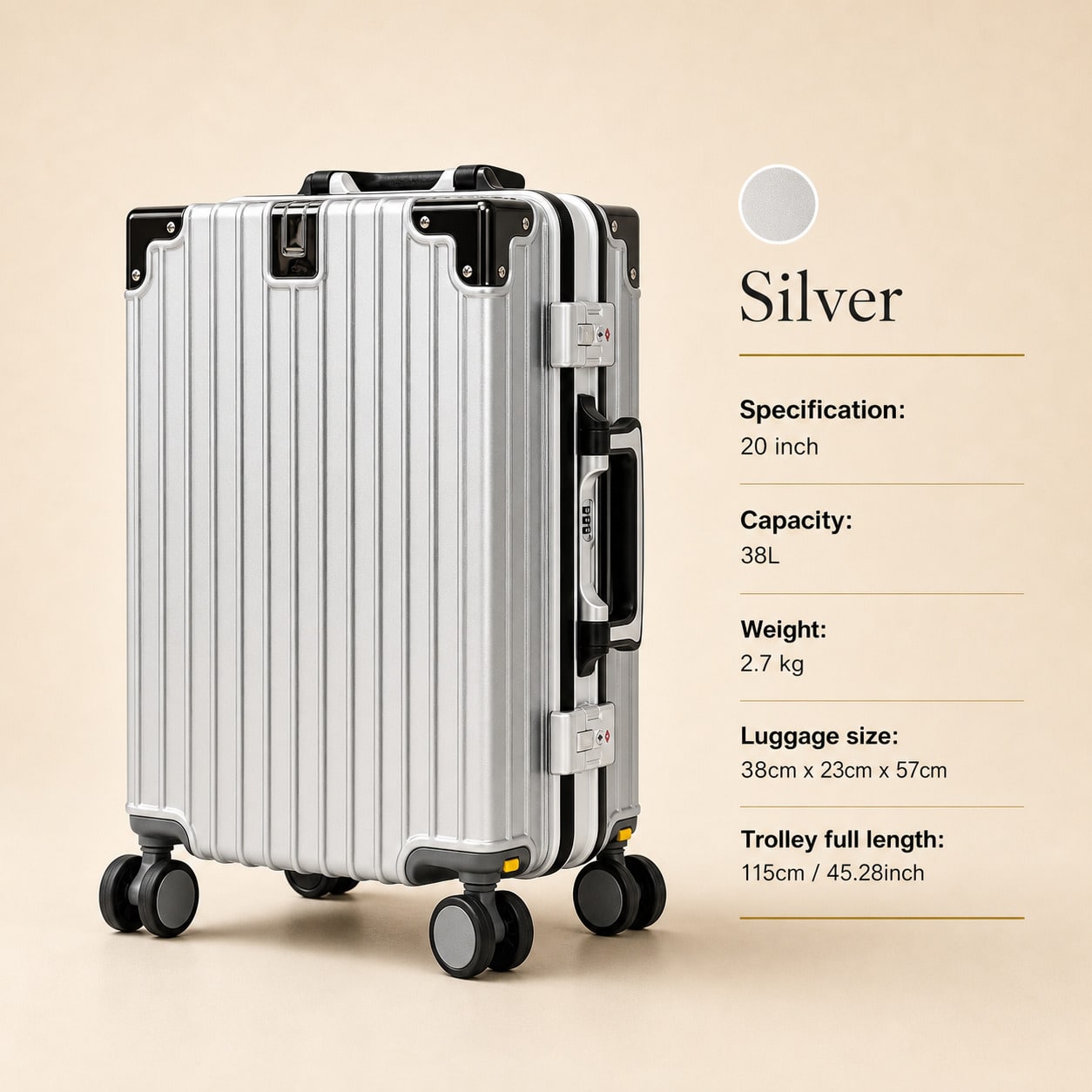 20 inçlik, havayolu tarafından - Aluminum Frame Carry On Luggage incelemesi ve fiyatı